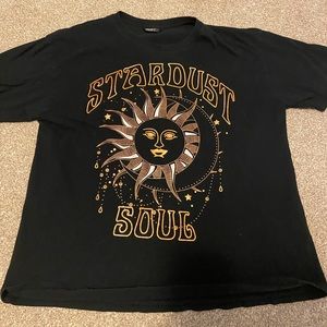 SHEIN stardust soul orange and black T-Shirt